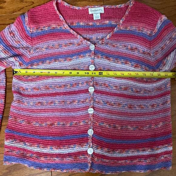 Chadwick shades of pink cardigan sweater with pearl buttons - size XL - Picture 9 of 10